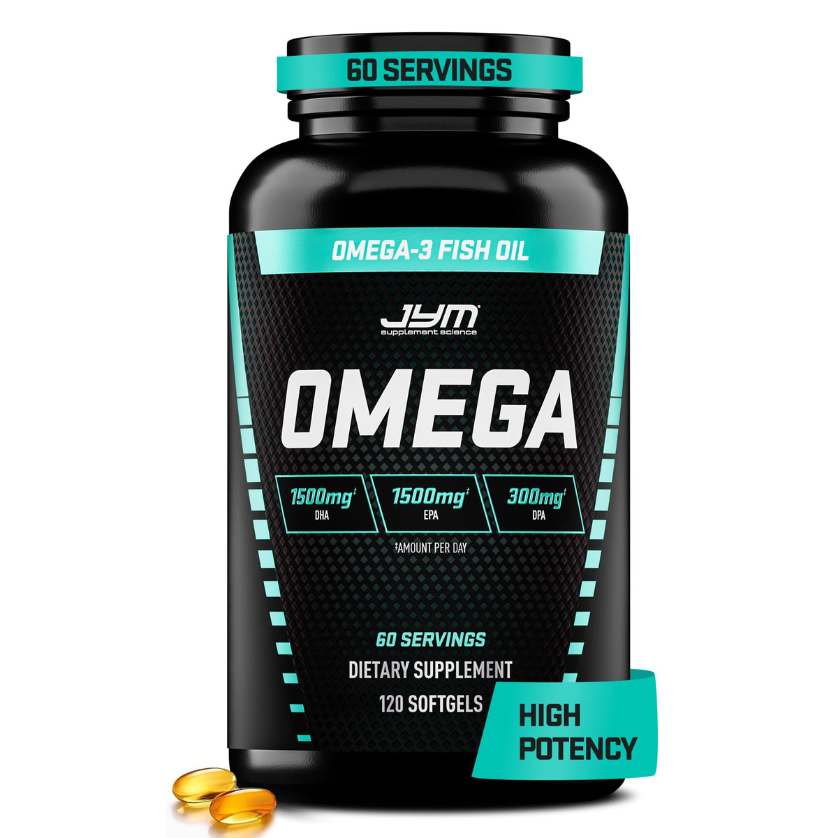 JYM Supplement Science Omega Fish Oil EPA DHA - 120 Softgels