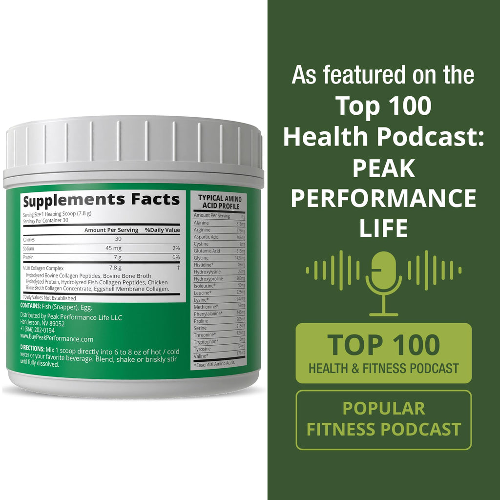 Peak Performance All 5 Multi-Collagen Protein Powder - 8.3 oz - image 6
