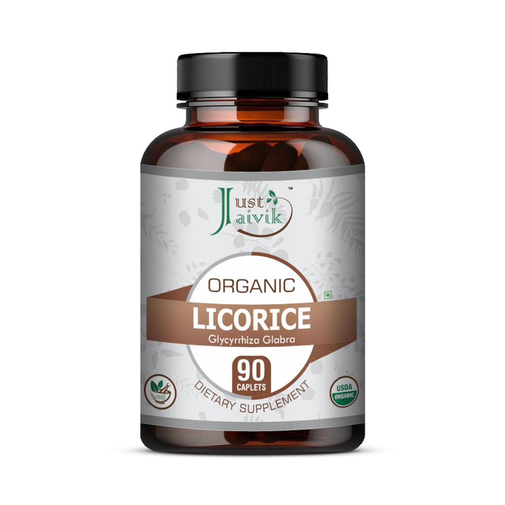 Just Jaivik Organic Licorice Root 750mg - 90 Tablets - image 3