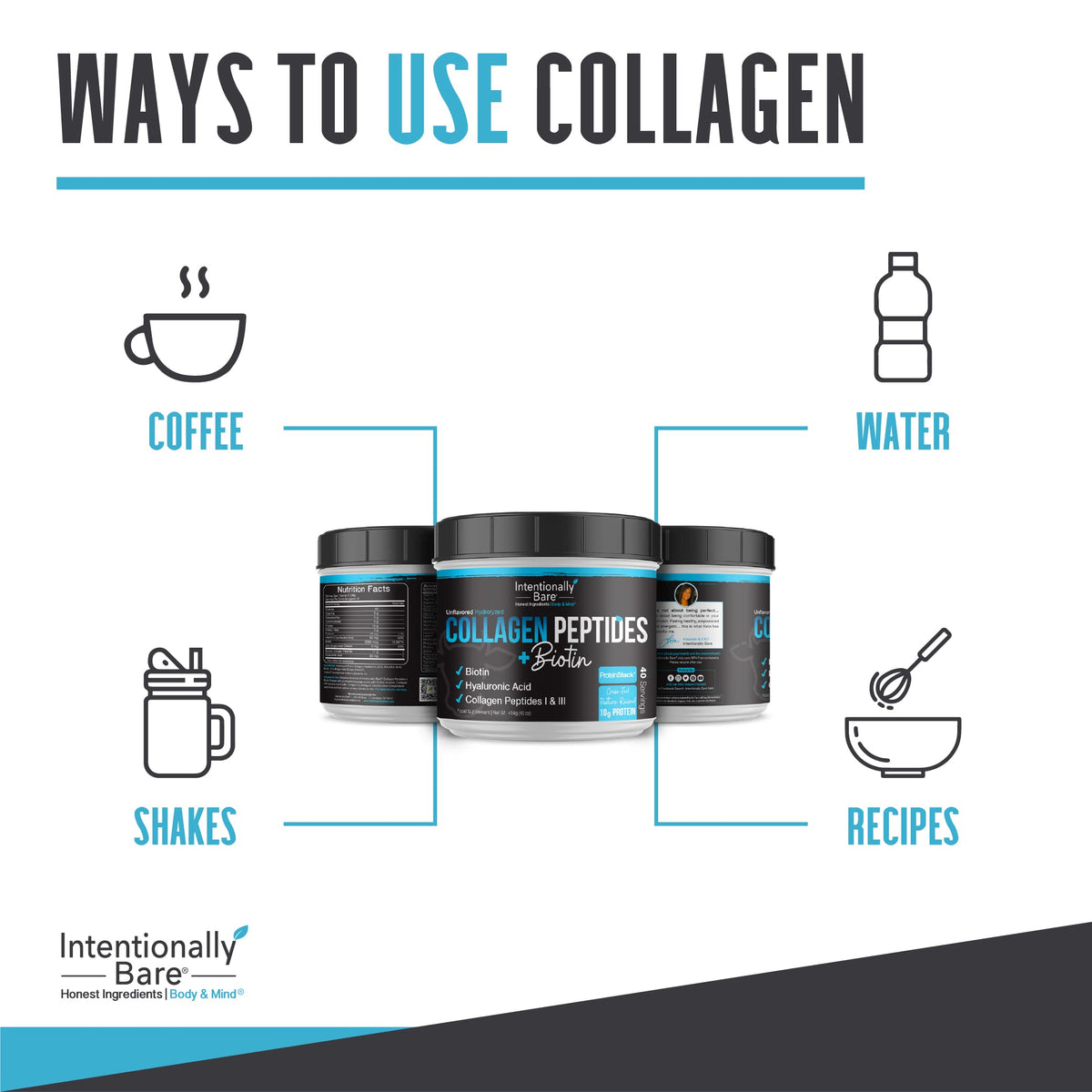 Intentionally Bare Collagen Peptides Powder Unflavored - 16oz - image 2