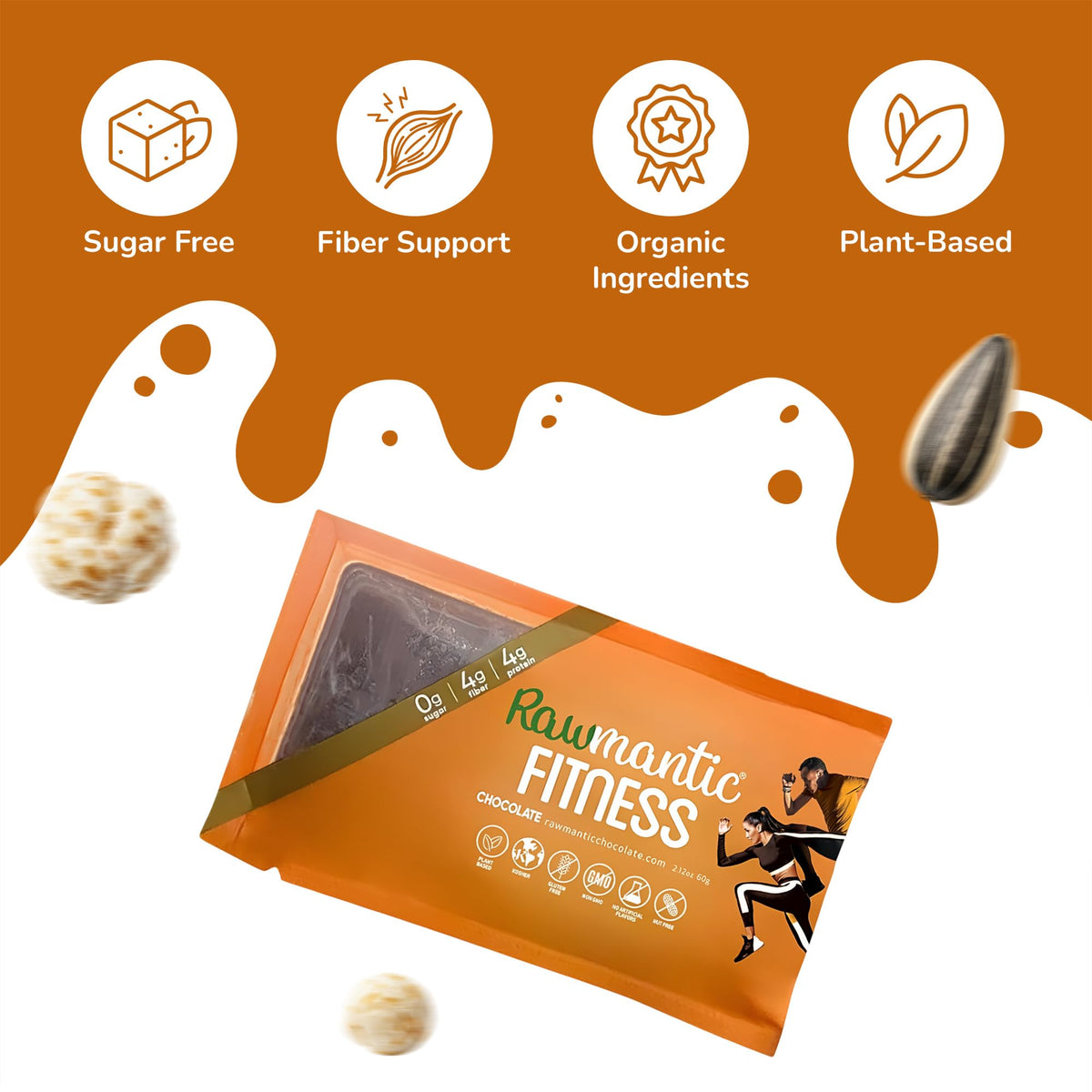 Rawmantic Vegan Plant Based Protein Bar Raw Chocolate - 12 Bars - image 4