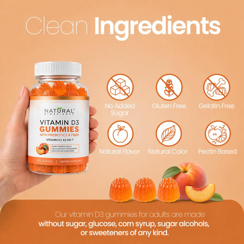 Natural BioScience Sugar Free Vitamin D3 Gummies - Family Size 120
