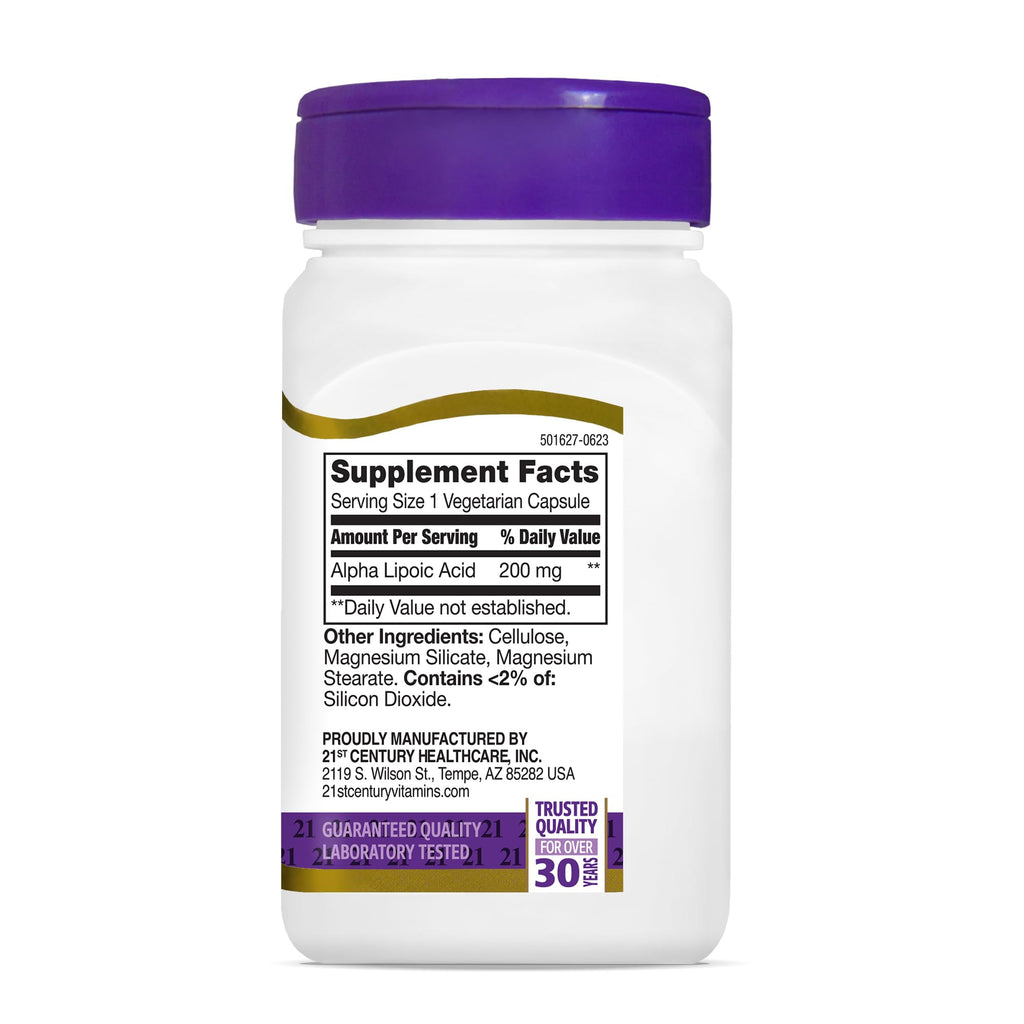 21st Century Alpha Lipoic Acid 200mg Antioxidant - 60 Capsules - image 5