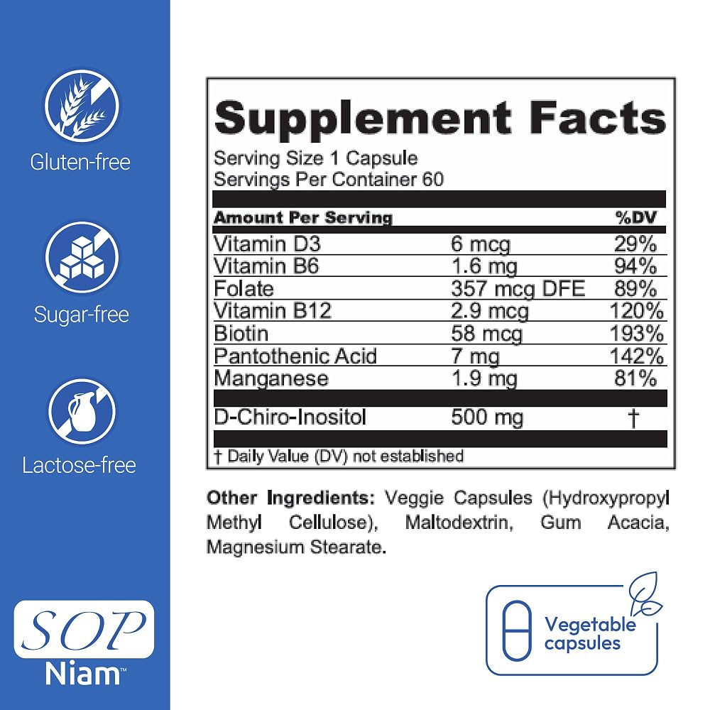 SOP NIAM D-Chiro Inositol 500mg - 60 Capsules - image 7