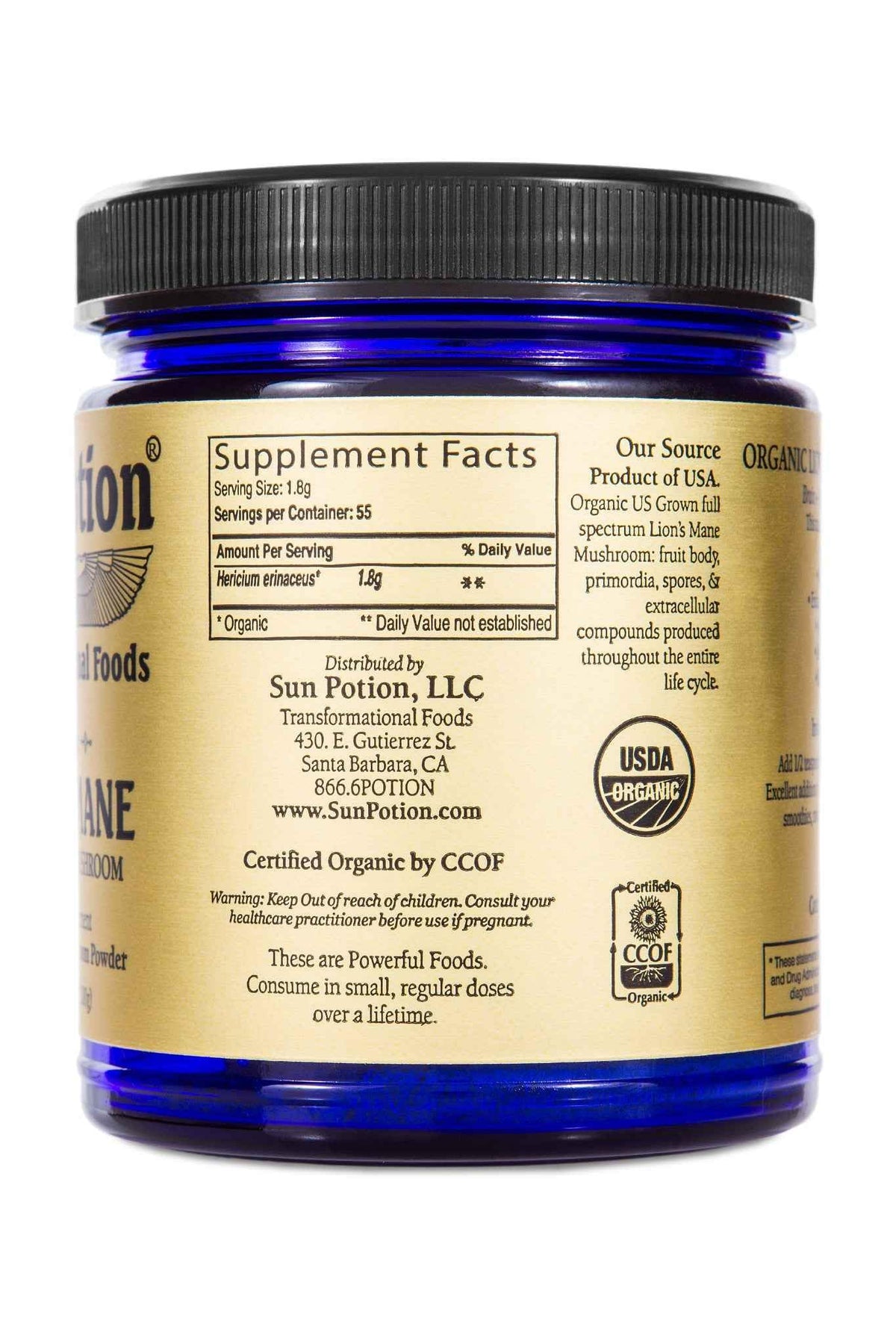 Sun Potion Lion's Mane Mind Power Mushroom Powder - 100g - image 3