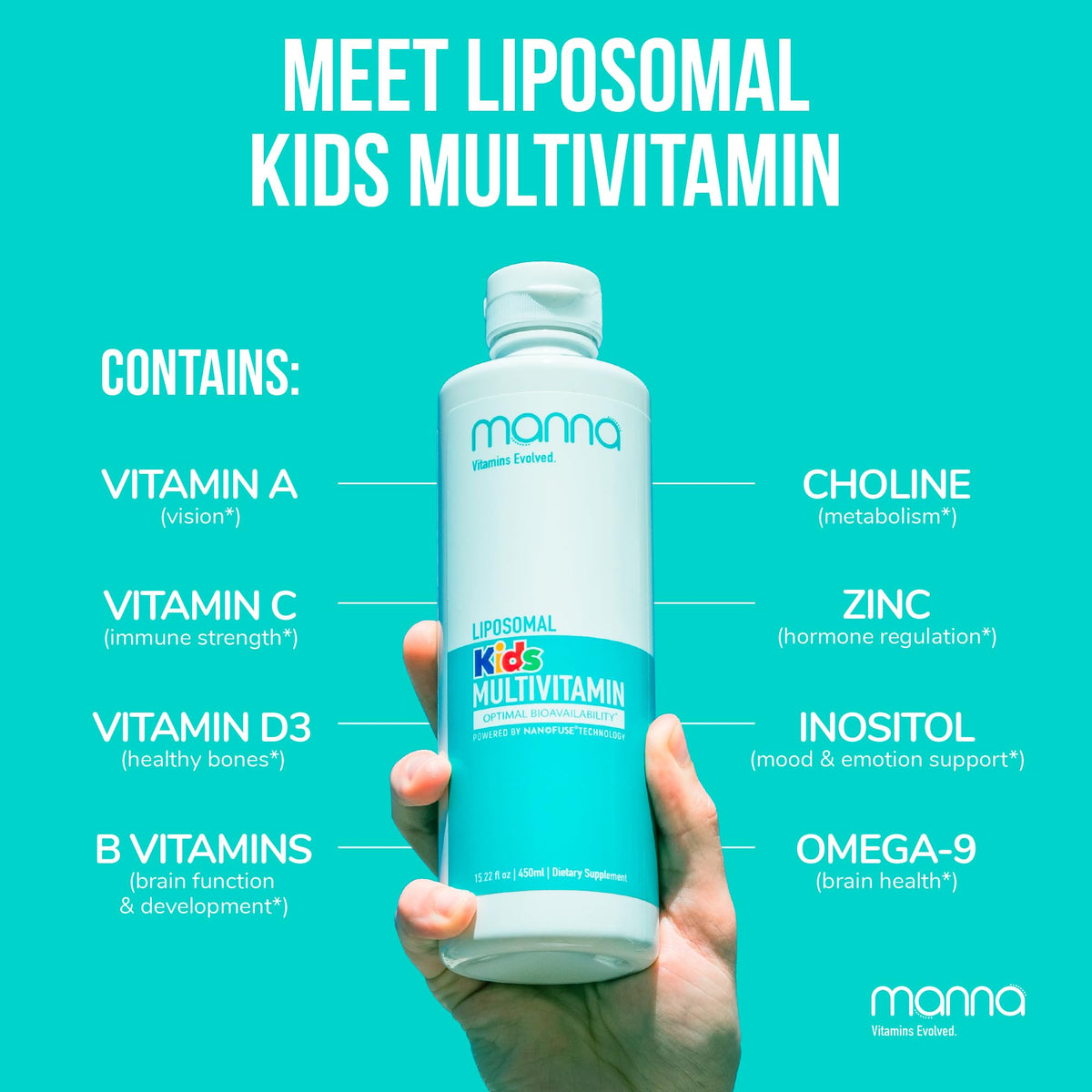 Manna Vitamins Evolved Liposomal Kids Multivitamin - 15.22 Fl Oz - image 4