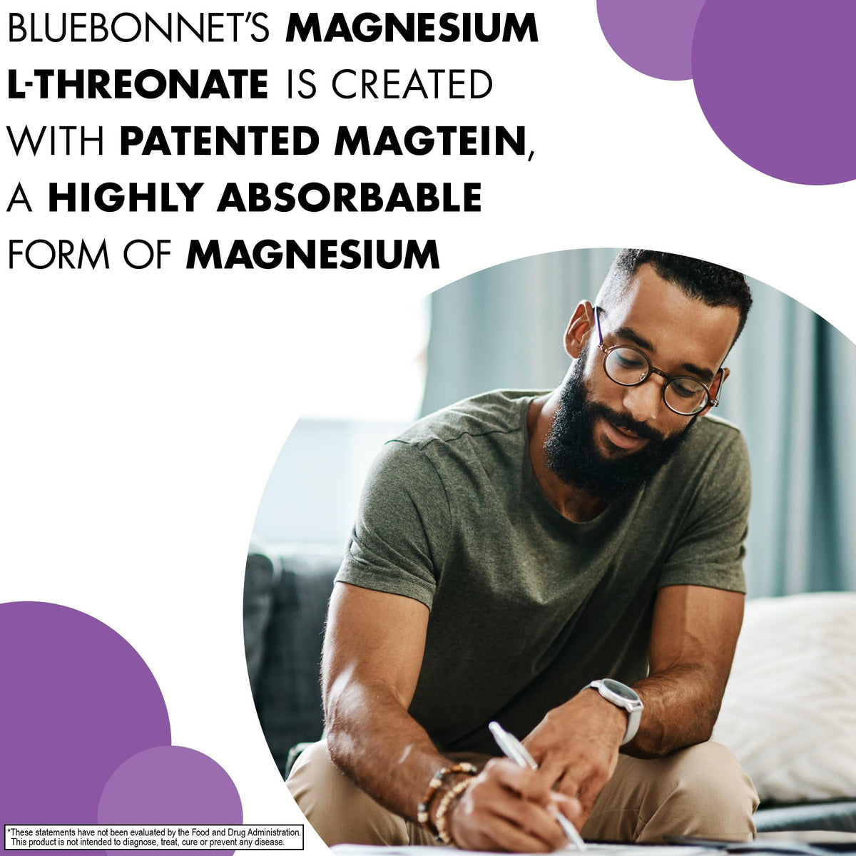 BlueBonnet Magtein Magnesium L-Threonate - 90 Vegetable Capsules - image 3