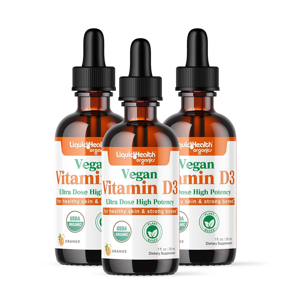 LIQUIDHEALTH Vitamin D3 4000 IU Liquid Drops for Immune Support - 3 Fl Oz