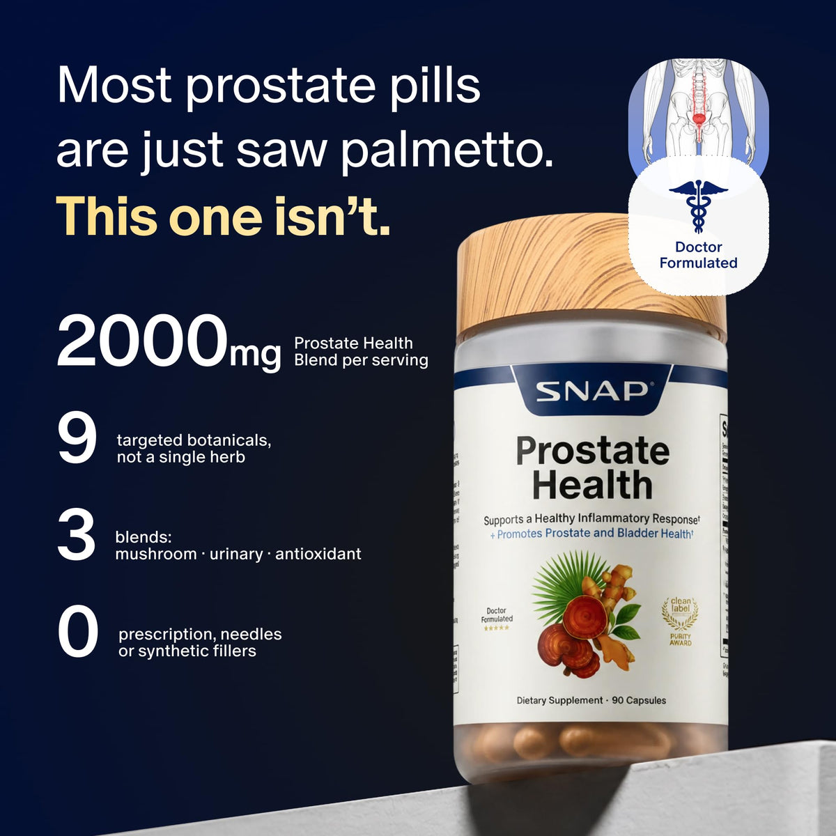 Snap Supplements Prostate Health for Men - 90 Vegan Capsules - image 3