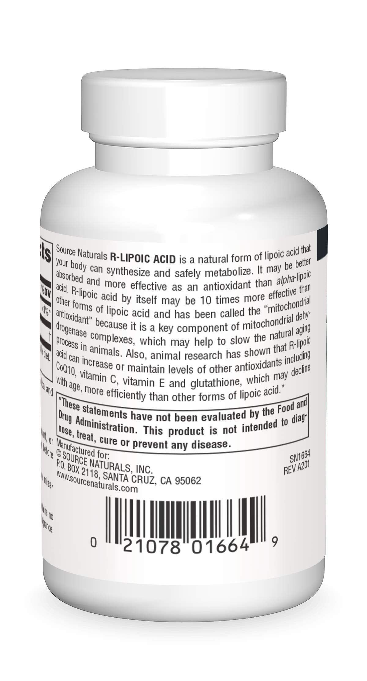 Source Naturals R-Lipoic Acid 100mg - 60 Tablets - image 2
