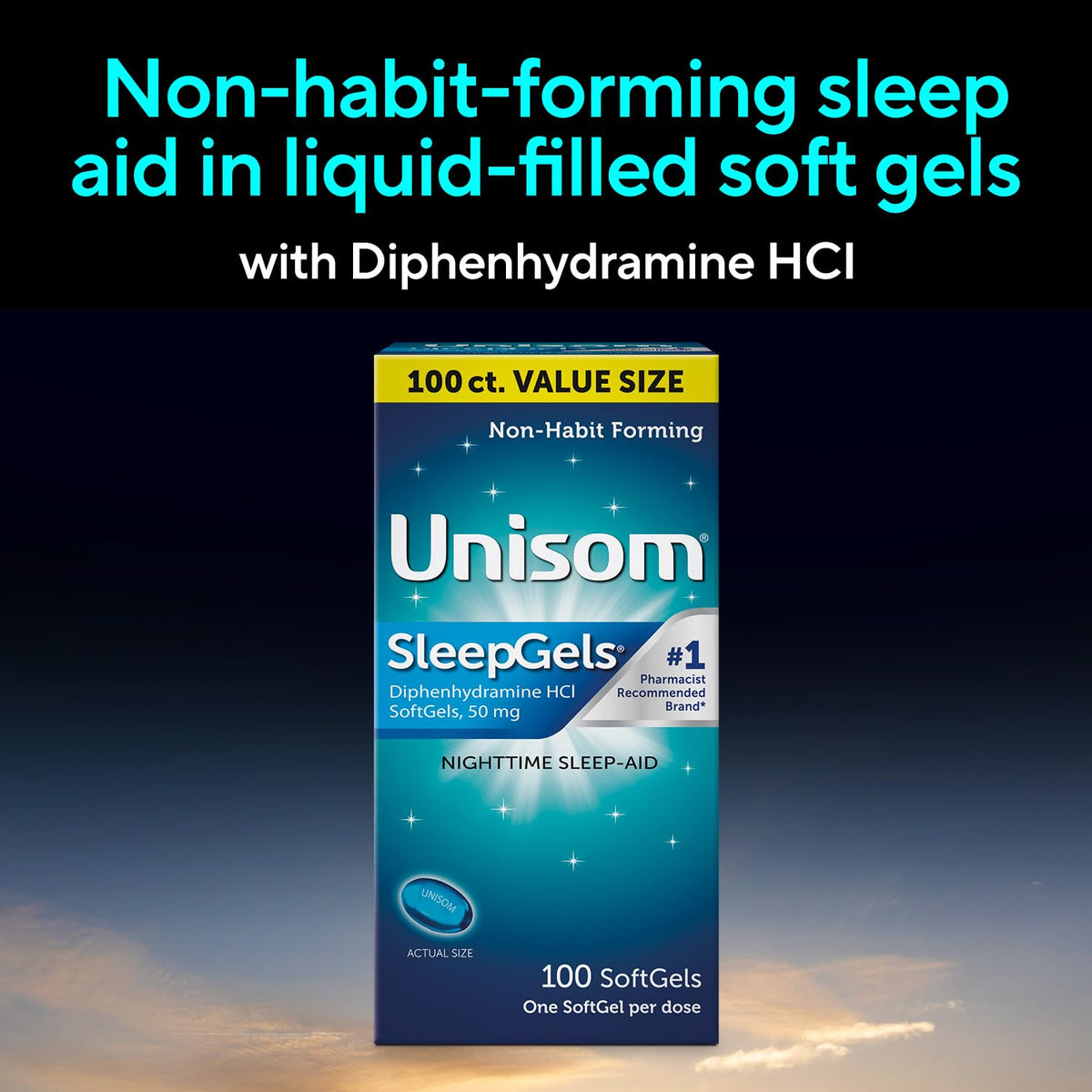 Unisom SleepGels Nighttime Sleep Aid 50mg - 100 Softgels - image 4