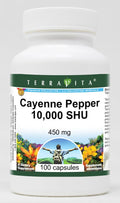 Terravita Cayenne Pepper 10,000 SHU - 450 mg (100 Capsules, ZIN: