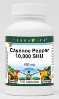 Terravita Cayenne Pepper 10,000 SHU - 450 mg (100 Capsules, ZIN: