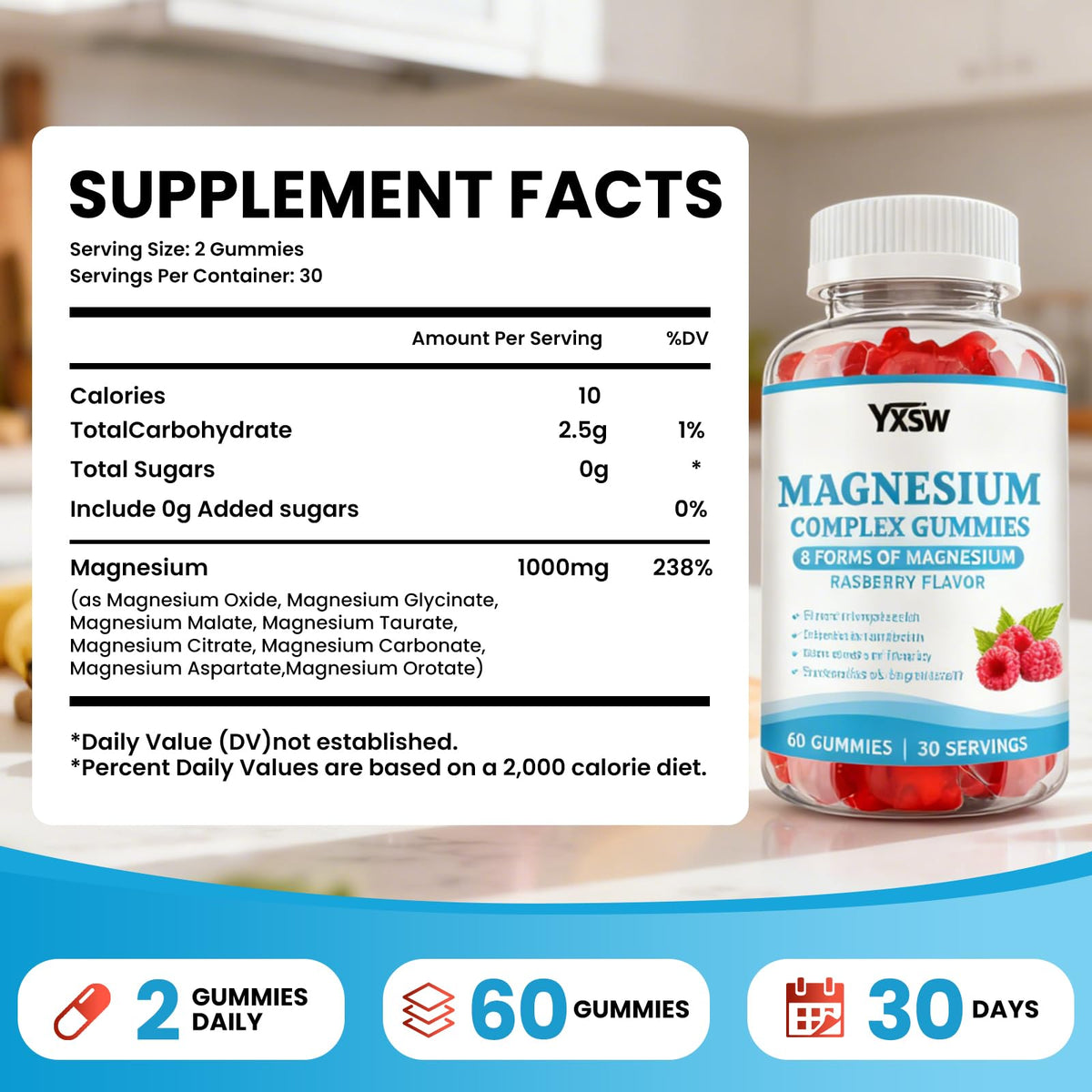 YXSW Magnesium Complex Gummies 1000mg - 60 Count - image 2