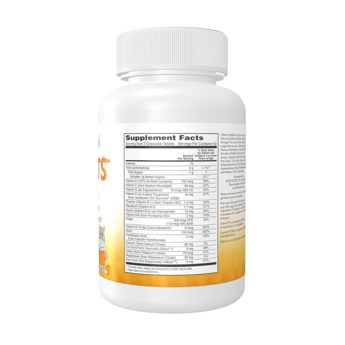 NOW Kid Vits Multivitamin Chewable Juicy Orange - 120 Tabs - image 2