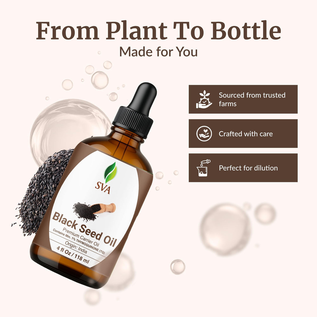 SVA ORGANICS Black Seed Carrier Oil - 4 Fl Oz - image 4