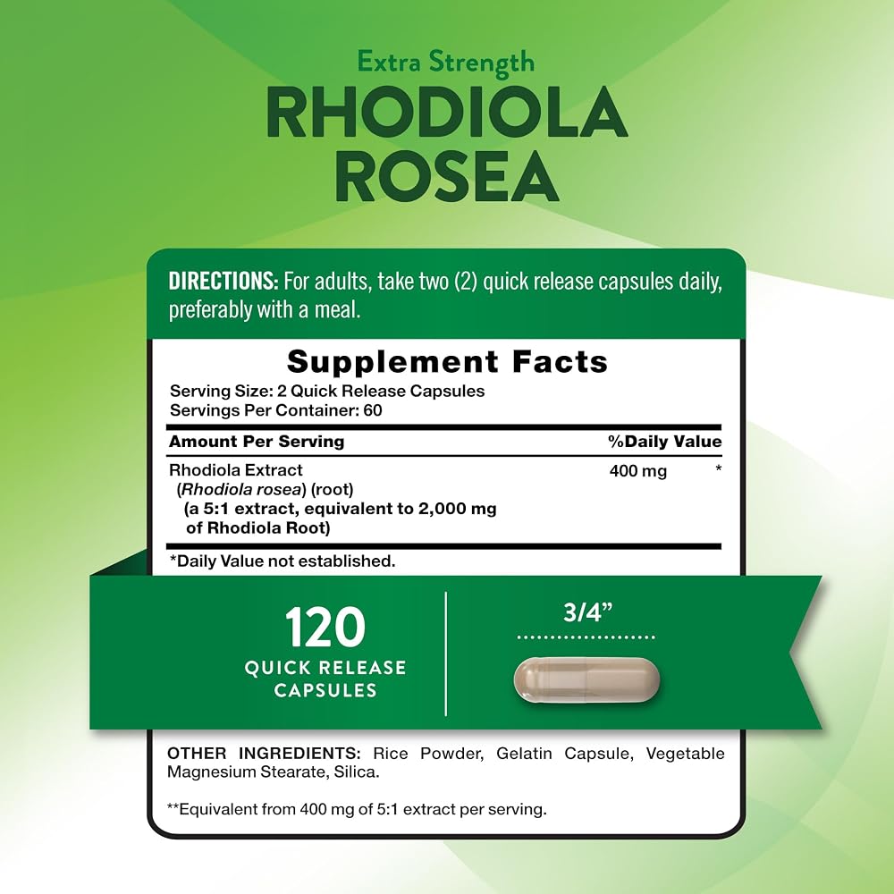 Nature's Truth Rhodiola Rosea Herbal Support - 120 Capsules - image 2