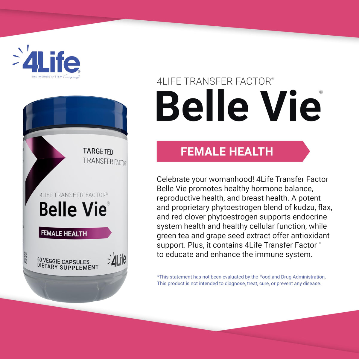 4Life Transfer Factor Belle Vie Women's DIM Hormone Supplement - 60 Capsules - image 3