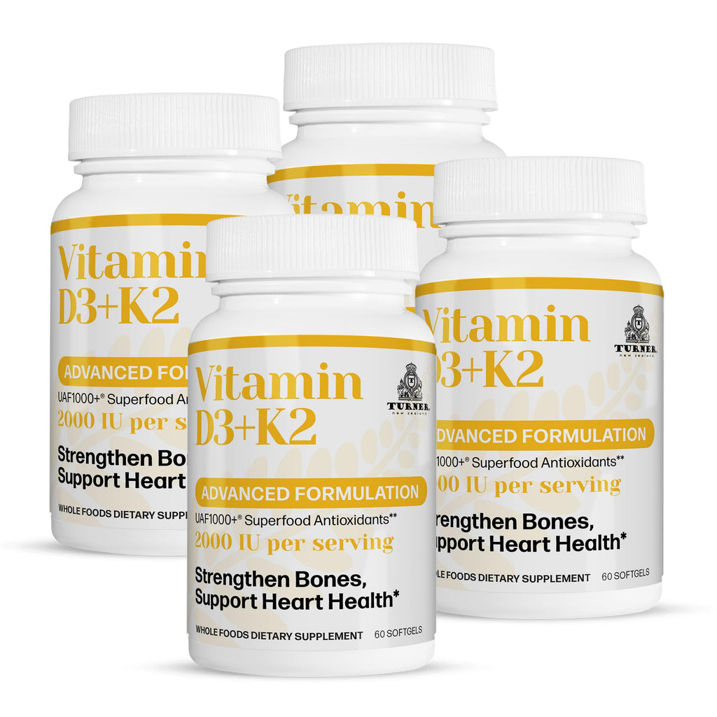 TURNER Vitamin D3 and K2 2000 IU Softgels Bone Health - 240 Count