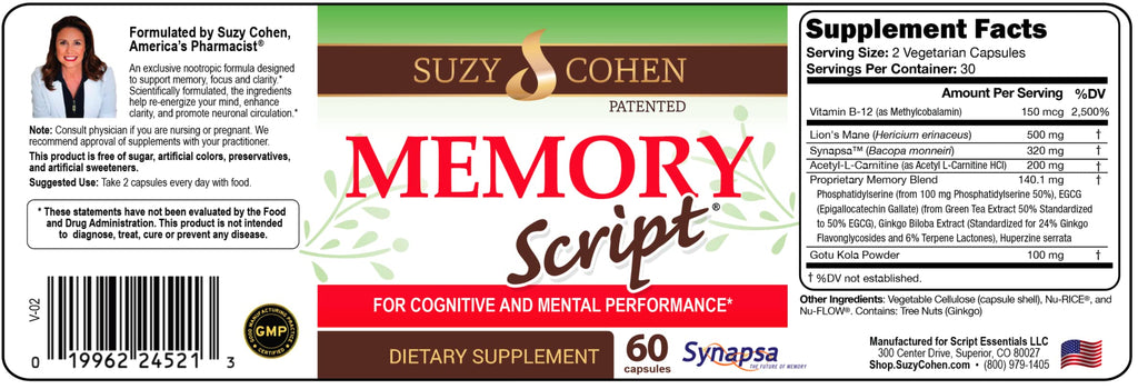 Script Essentials Memory Script Lions Mane Nootropic - 1 Capsules - image 2