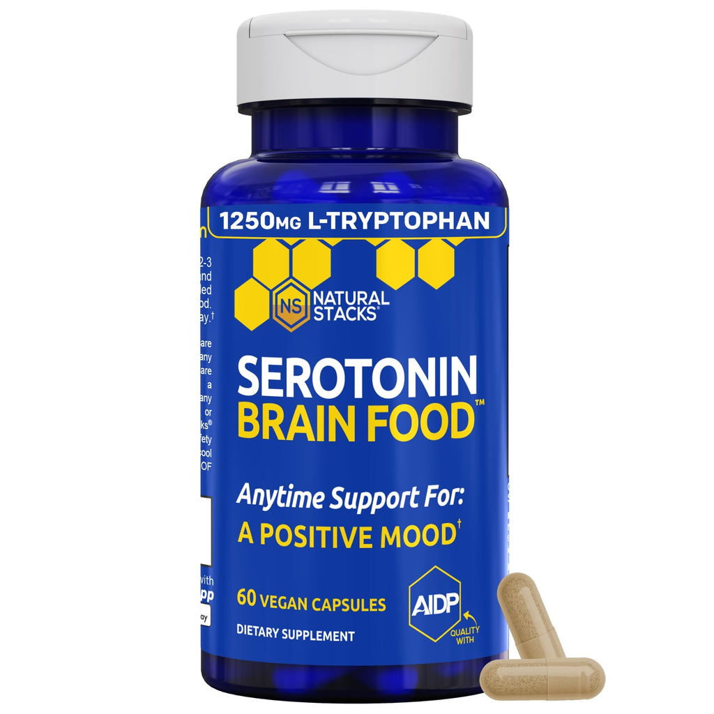 Natural Stacks Serotonin Brain Food Mood Support - 60 Capsules
