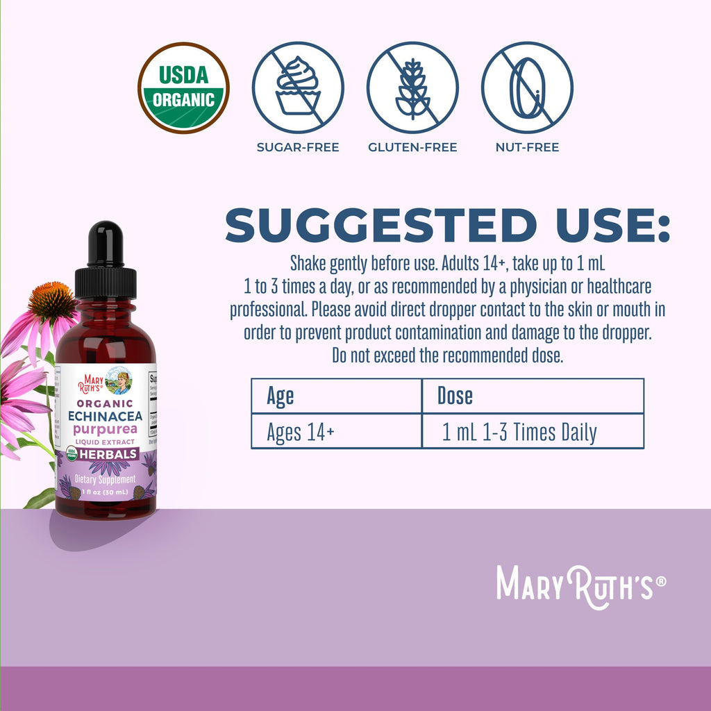 MARYRUTH'S Organic Echinacea Purpurea Liquid Drops - 1 Fl Oz - image 3