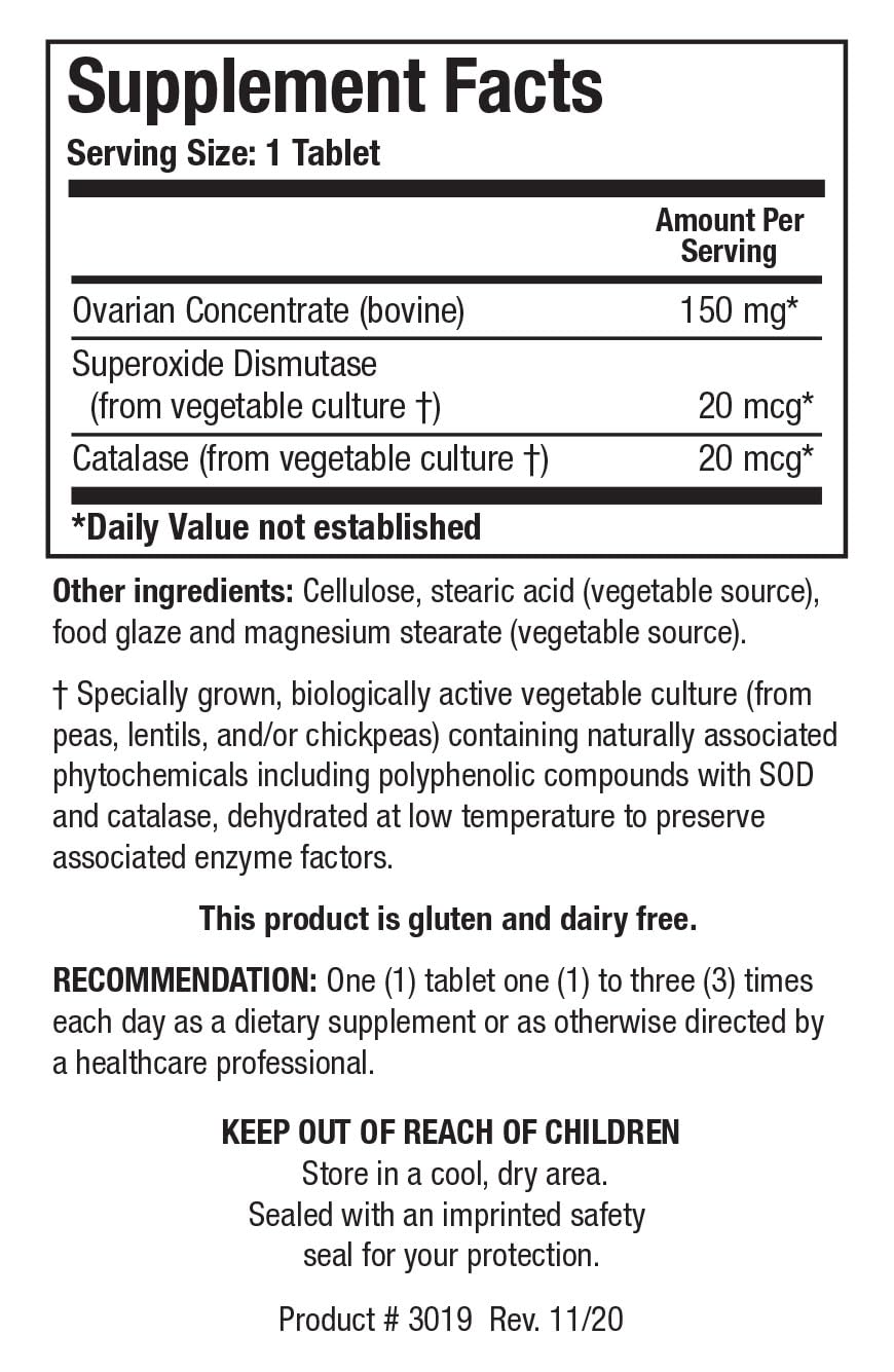 BIOTICS RESEARCH Cytozyme-O Raw Ovarian Tissue - 60 Tablets - image 2