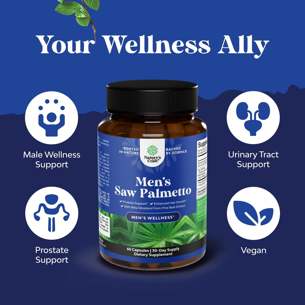 Natures Craft Saw Palmetto for Men with Beta Sitosterol