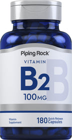 Piping Rock Vitamin B2 100mg Riboflavin - 180 Capsules