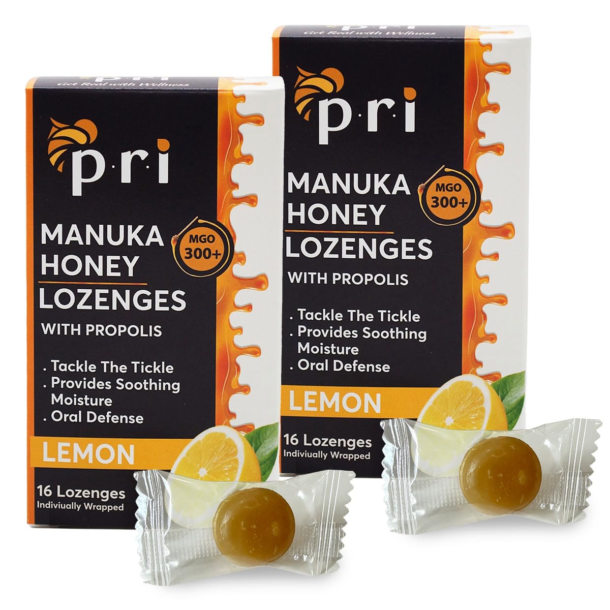 P.R.I Manuka Honey Lozenges with Propolis Lemon - 32 Count