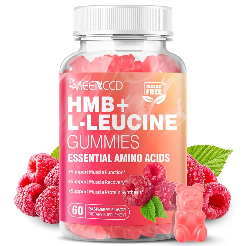 MEENCCD HMB and L-Leucine Gummies, Raspberry Flavor