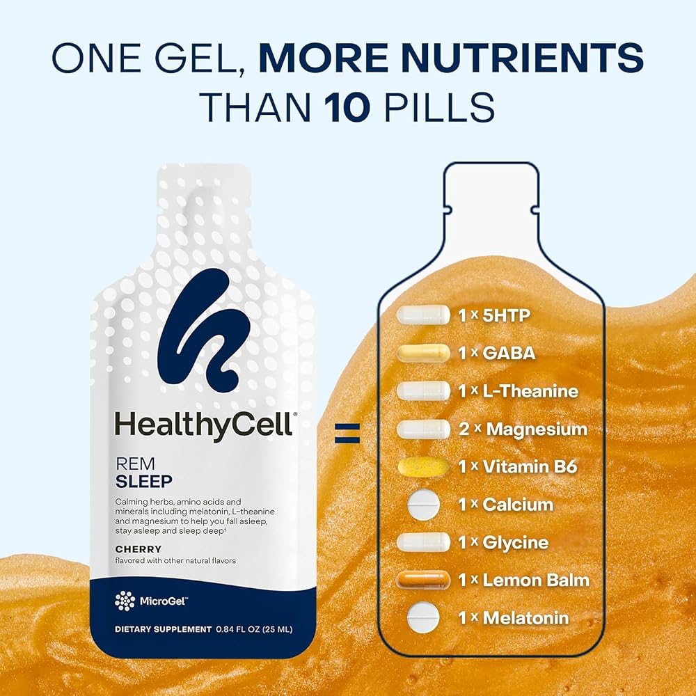 HealthyCell REM Sleep Aid Liquid Gel Supplement - 14 Gel Packs - image 4