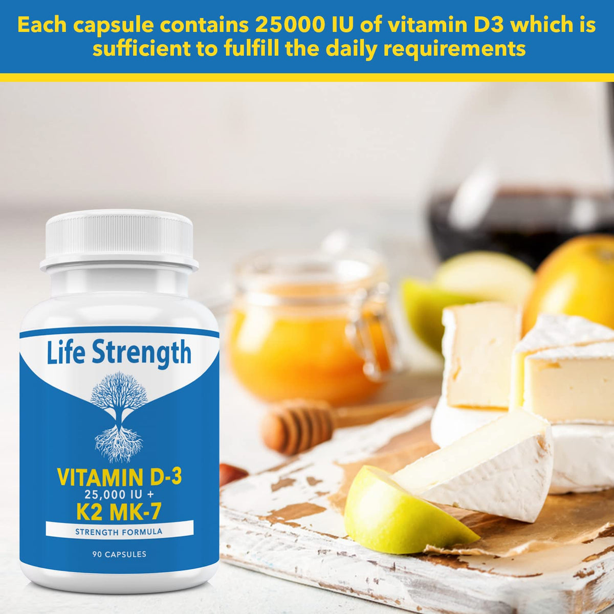 LifeStrength Vitamin K2 MK7 + D3 25,000 IU Supplement - 60 Capsules - image 6