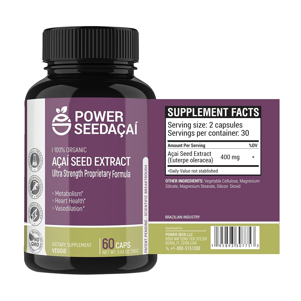 Power Seed Acai Nitric Oxide Booster - 60 Capsules