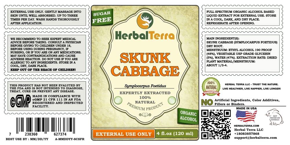 Herbal Terra Skunk Cabbage Tincture Liquid Extract - 4 fl oz - image 2