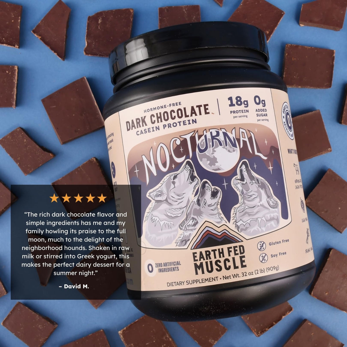 Earth Fed Muscle Nocturnal Casein Protein Dark Chocolate - 23 Servings - image 4