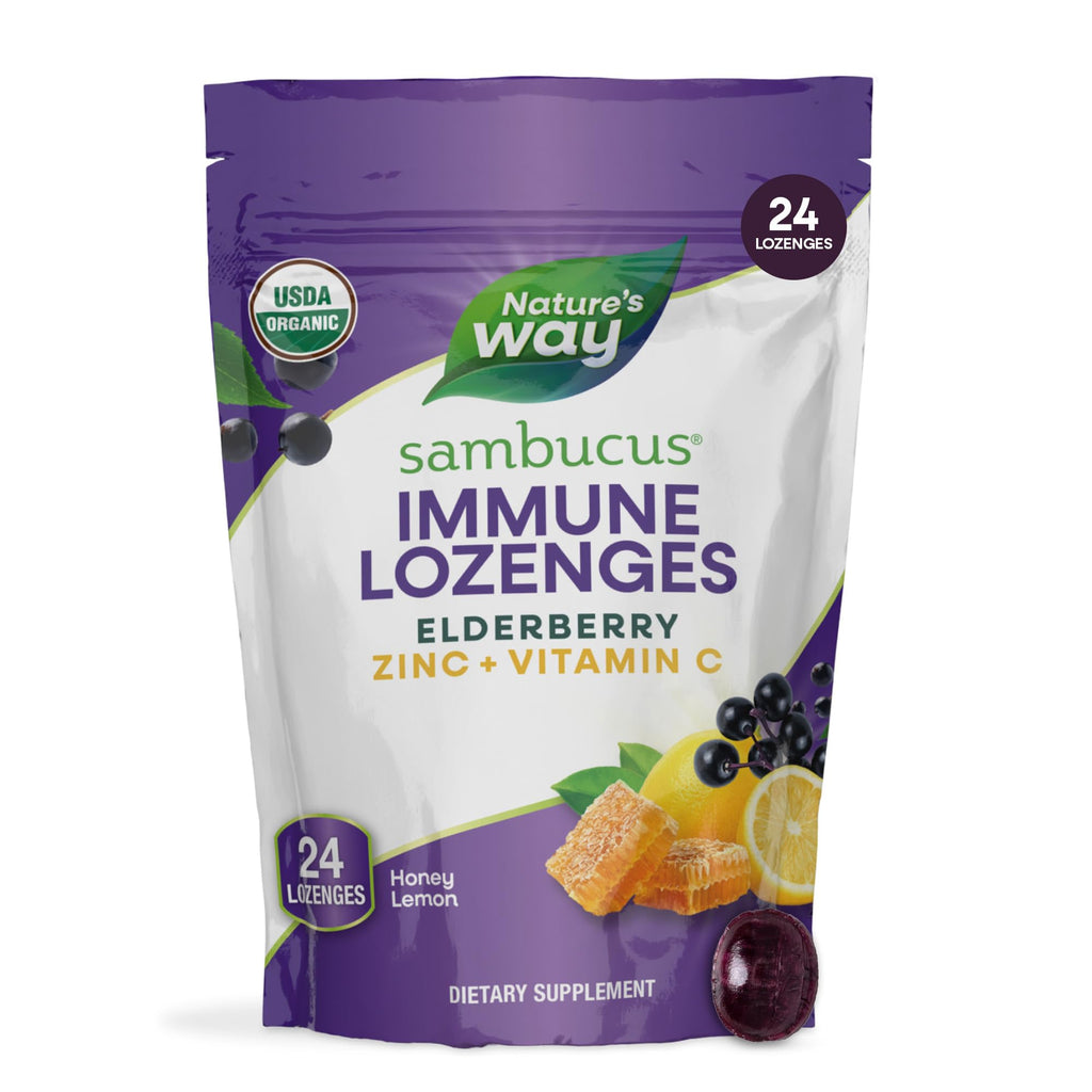 Nature's Way Sambucus Immune Lozenges Honey Lemon - 24 Count