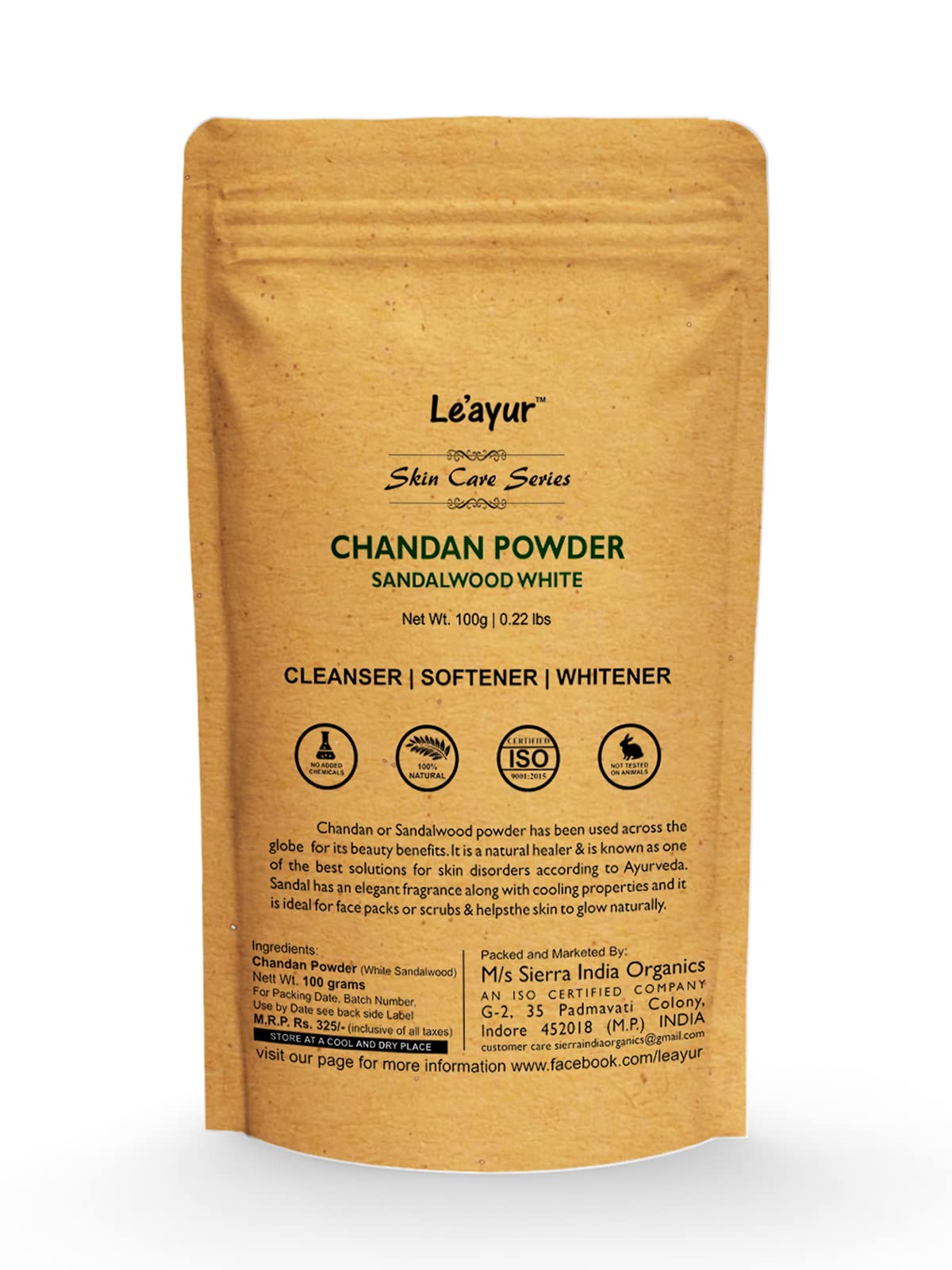 Le'ayur Chandan Sandalwood Powder - 100g
