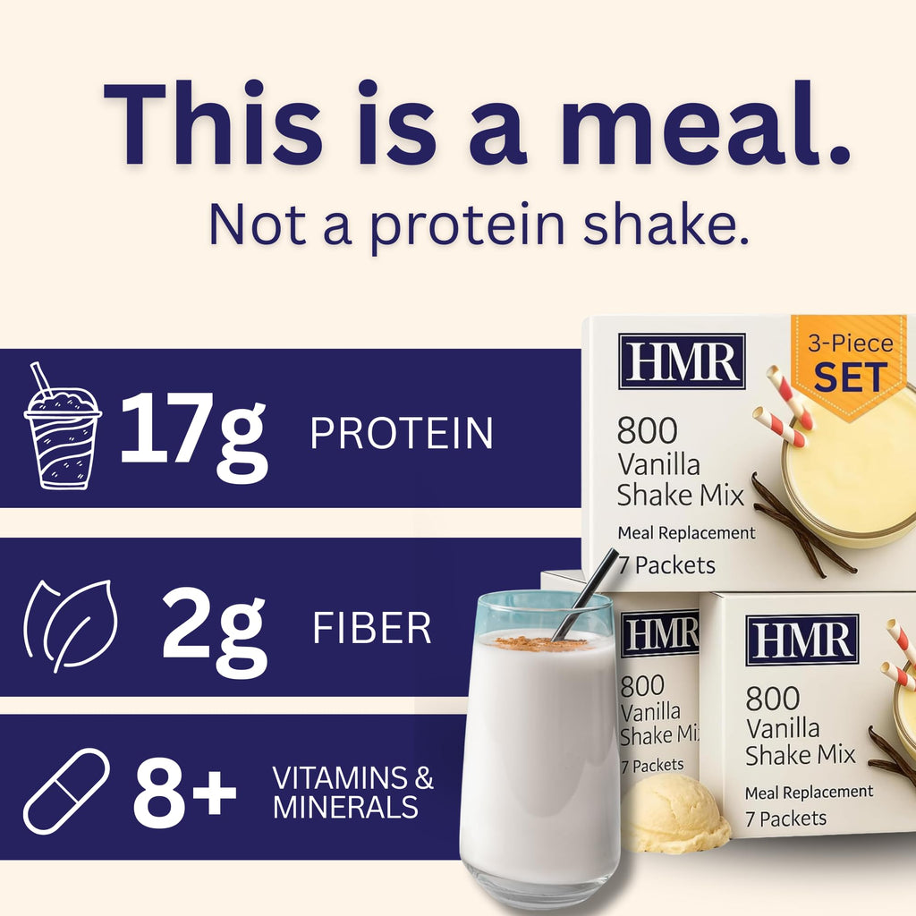 HMR 800 Meal Replacement Shake Mix, 17g Protein, 18 Servings