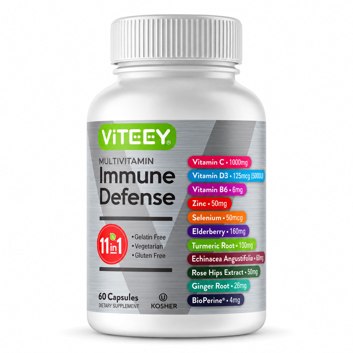 Viteey 11 in 1 Immune Defense Support Supplement Booster with Vitamin