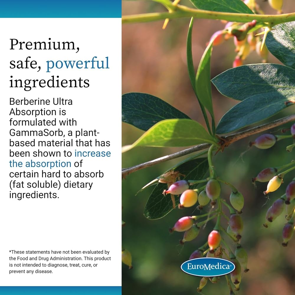 EuroMedica Ultra Absorption Berberine Metabolic Support - 60 Capsules - image 5