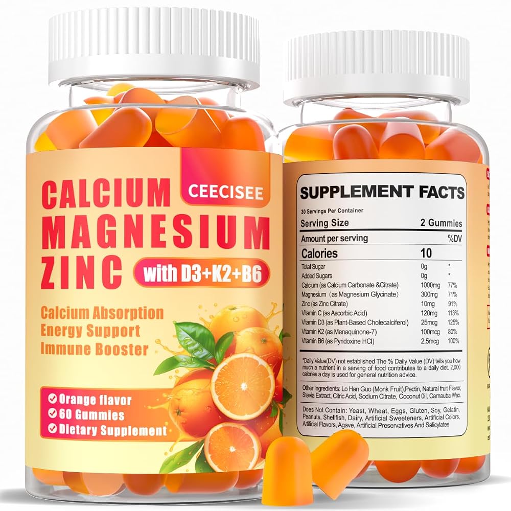 Ceecisee Calcium Magnesium Zinc Gummies 1000mg - 120 Count