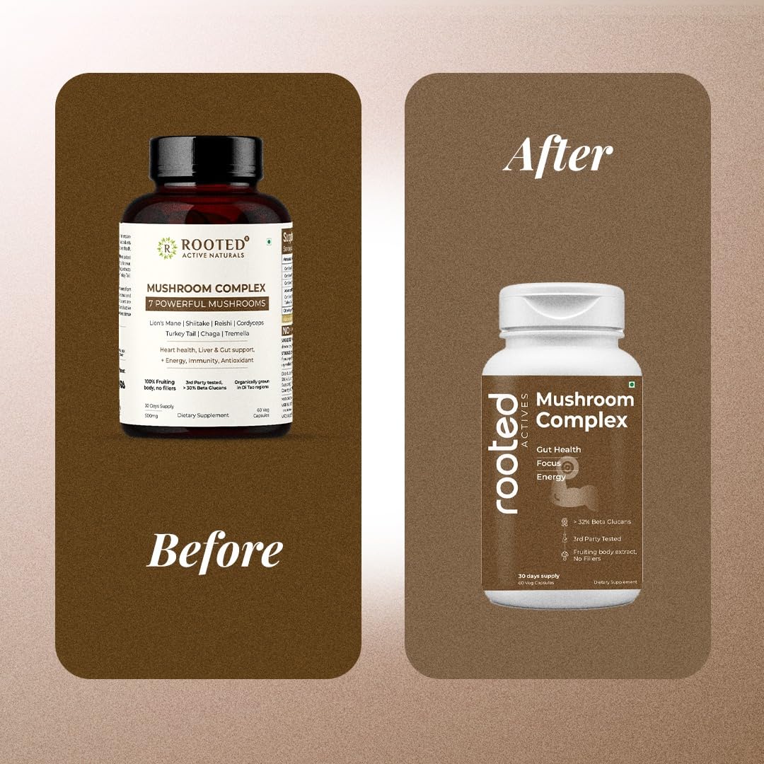 Rooted Active Naturals Mushroom Complex - 60 Vegetarian Capsules - image 3