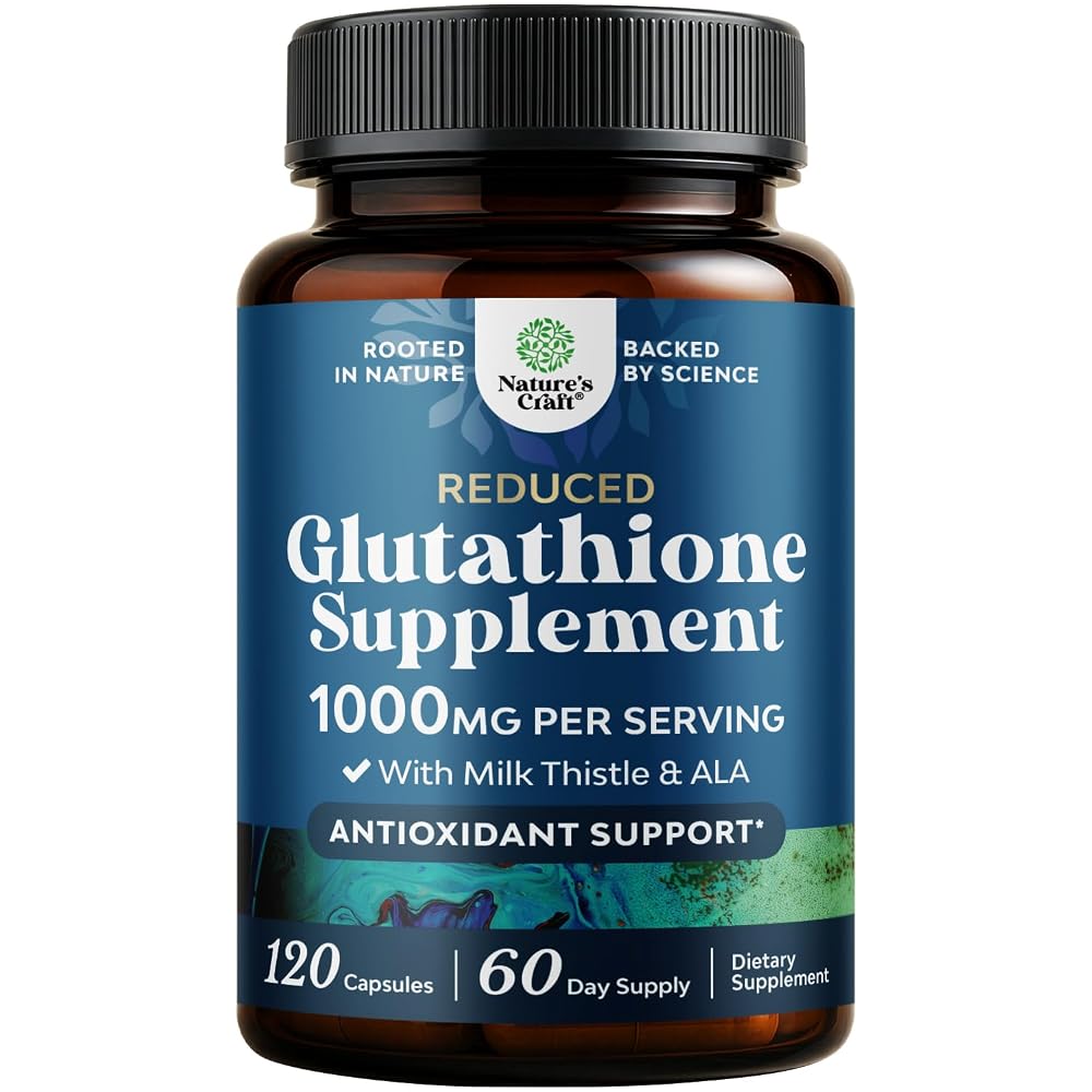 Natures Craft Reduced Glutathione 1000mg with Milk Thistle - 120 Capsules