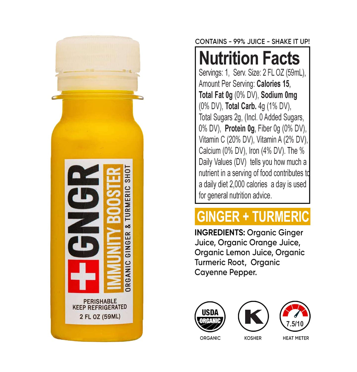 +GNGR 24 Shots Variety Pack of Organic Ginger Shots - Cold Pressed