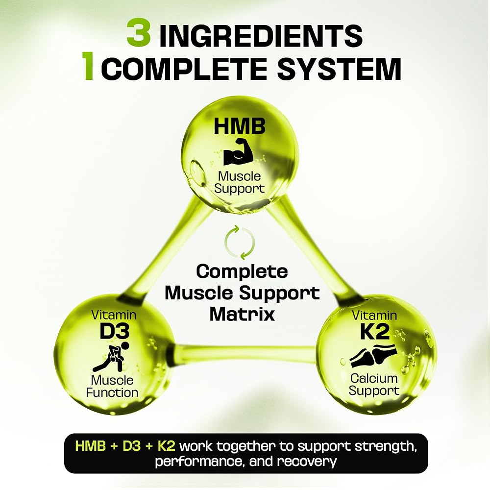 BOSCENT HMB 3000mg with Vitamin D3 K2 Capsules - 120 Capsules - image 5