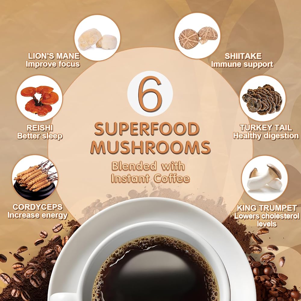 Balincer Mushroom Coffee with 6 Adaptogenic Mushrooms