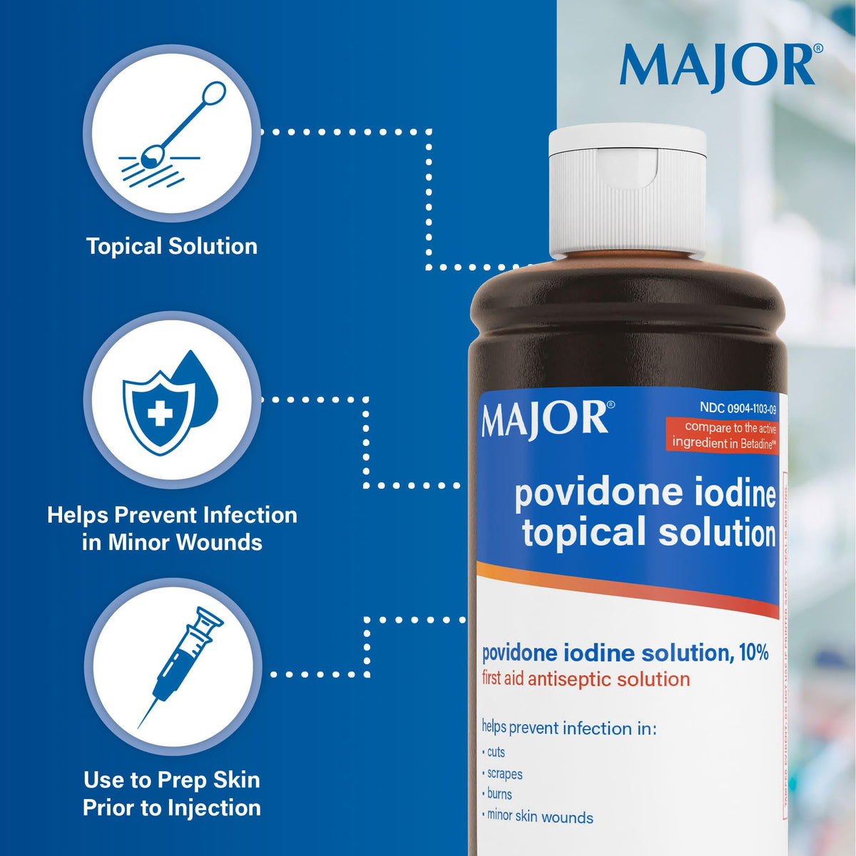 MAJOR 10% Povidone-Iodine Liquid Topical Solution - 8 Fl Oz - image 5