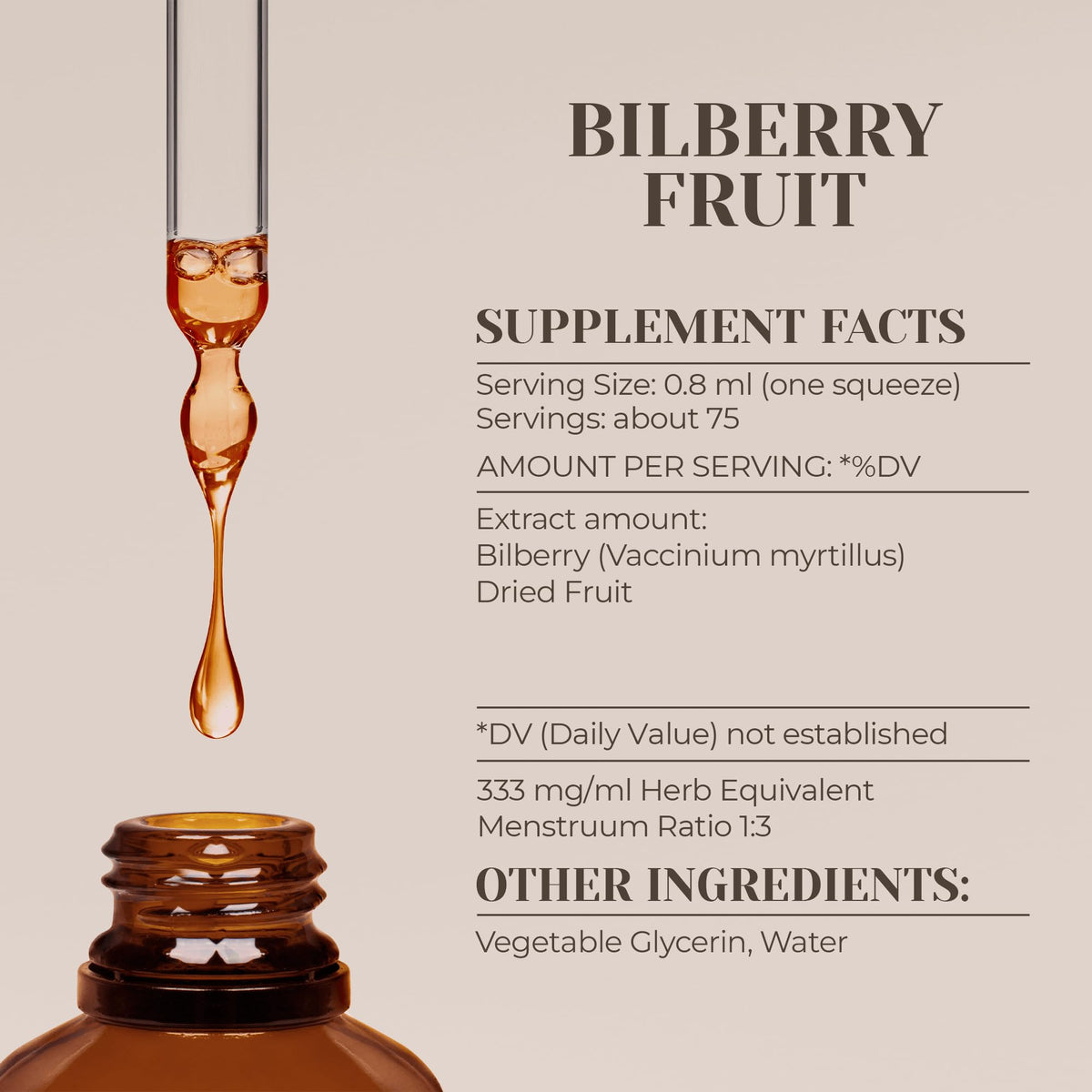 Garden Organics Bilberry Fruit Alcohol-Free Natural Tincture Extract