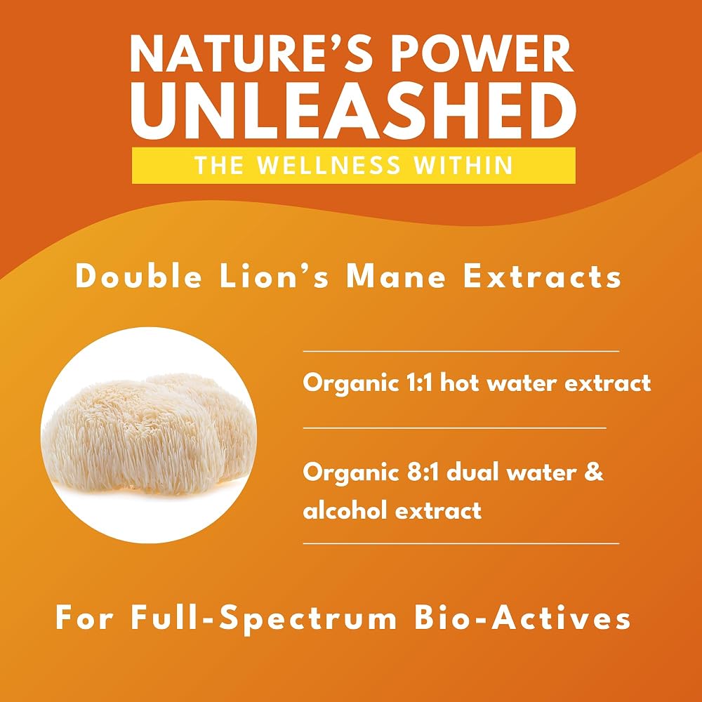 Bold Botanica Organic Lion's Mane Mushroom Extract Brain Health - 60 Capsules - image 3